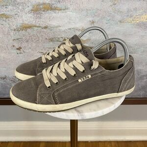 Taos Shoes Womens Size 9 Brown Star Canvas Lace Up Casual Comfort Sneakers